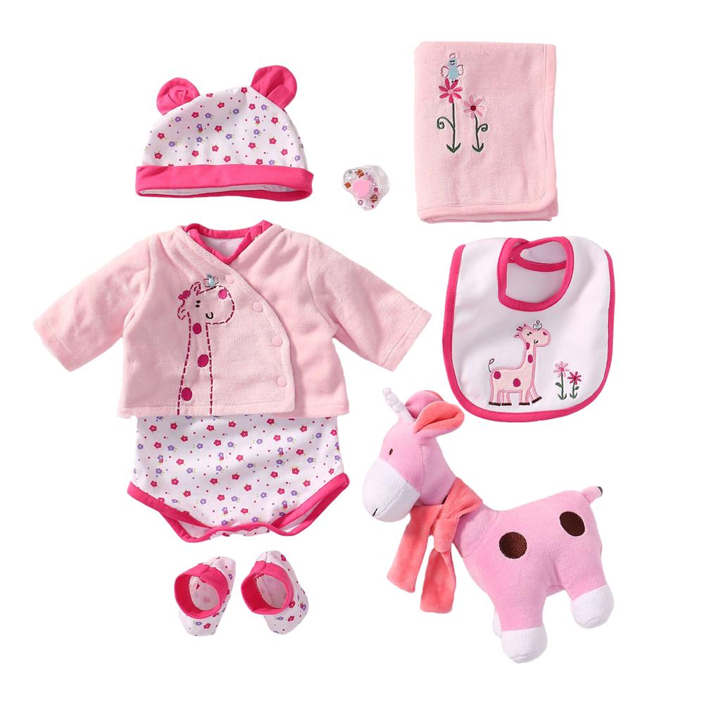 Reborn Baby Doll Outfits Girl Accessories for 20 - 22 Inches Pink Gira Yesteria