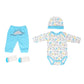 Reborn Baby Doll Outfits Boy Accessories for 20- 22 Inches Light Blue Dinosaur Patterns - Yesteria