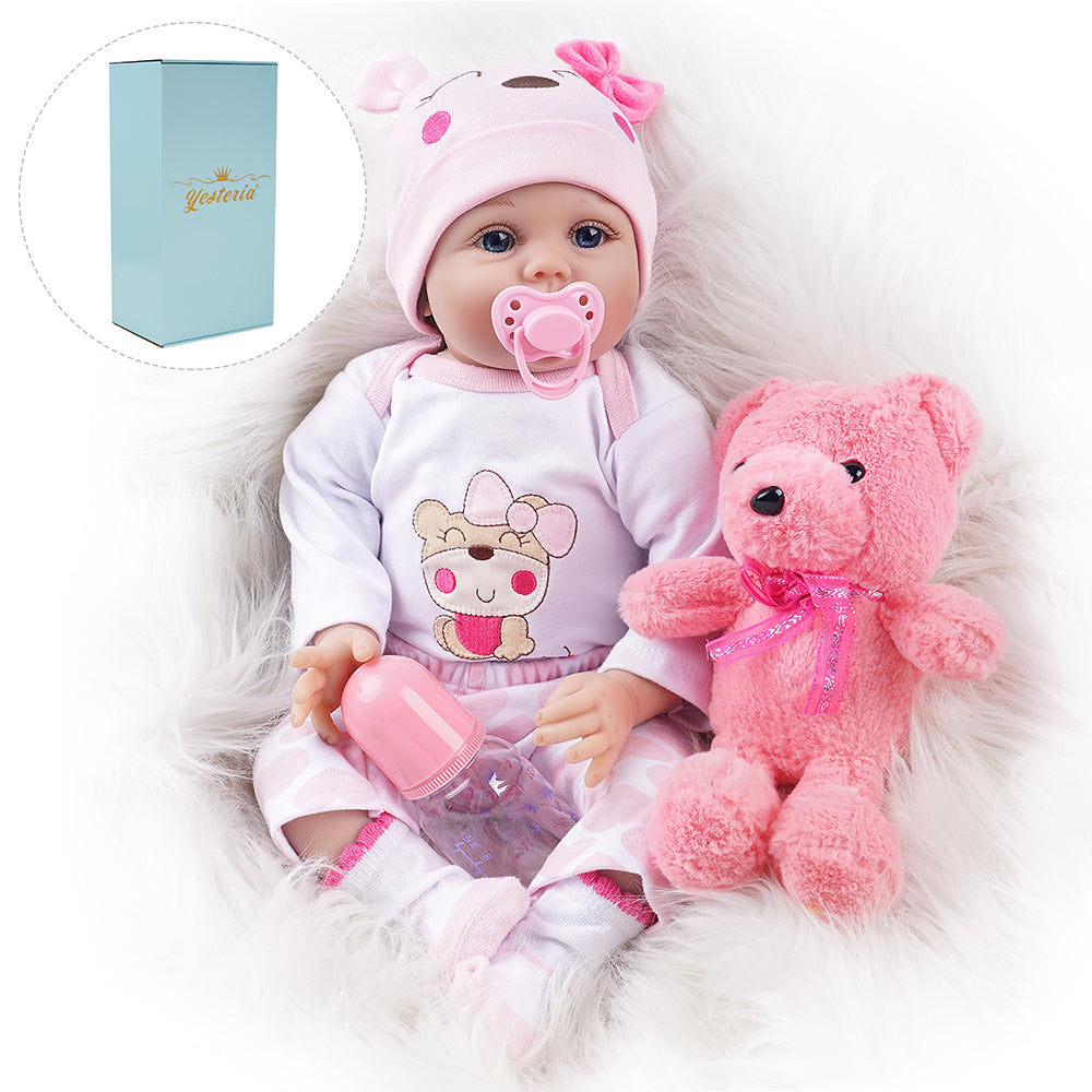 Mia-Lifelike Reborn Baby Doll Girl with Toy Bear