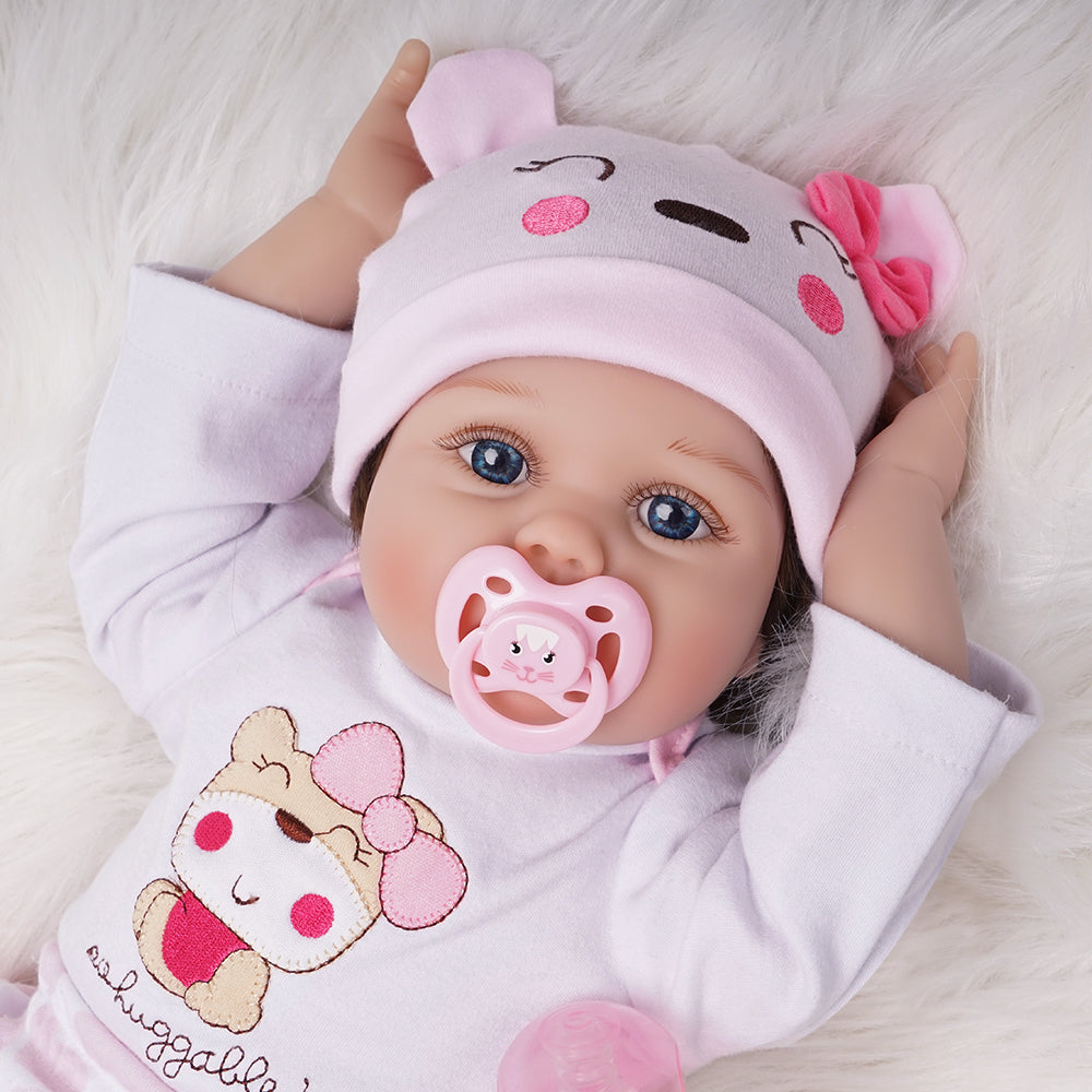 Mia-Lifelike Reborn Baby Doll Girl with Toy Bear