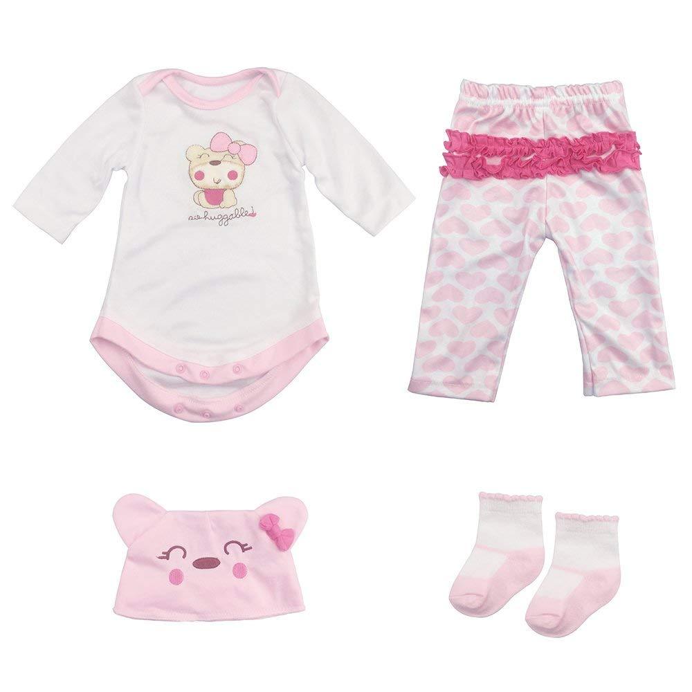 Reborn Baby Doll Outfits Girl Accessories for 20 - 22  Pink - Yesteria