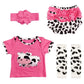 Reborn Baby Doll Outfits Girl Accessories for 20 - 22  Rose Red and Cow Pattern - Yesteria